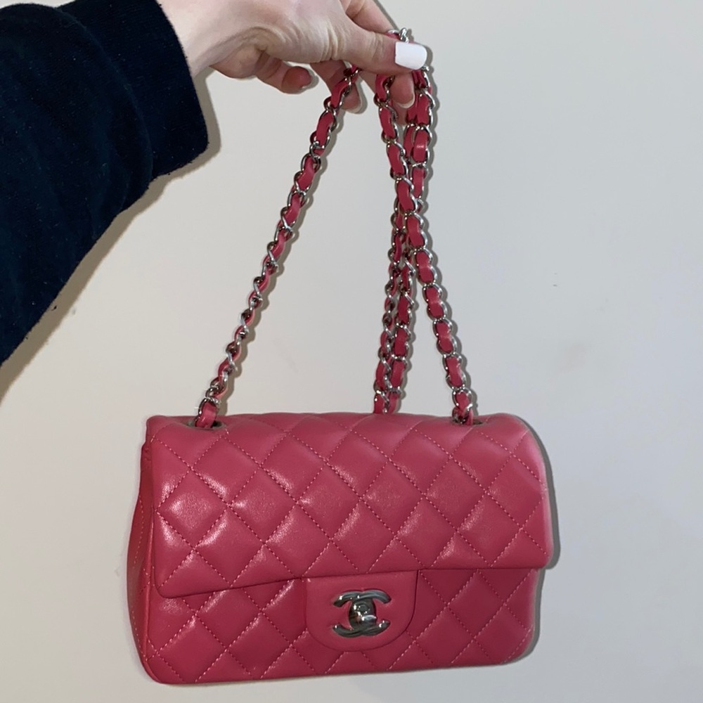 RARE Hot Pink Chanel Classic Flap Mini Bag - Picture 3 of 10